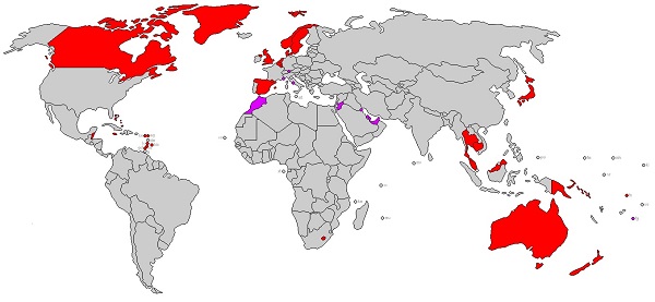 Có tất cả bao nhiêu quốc gia và vùng lãnh thổ trên toàn thế giới?